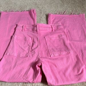Zara Pink Frayed Hem Jeans